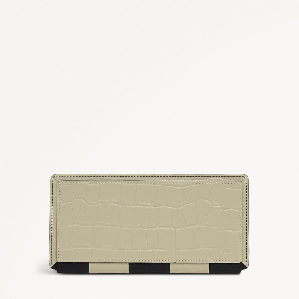 Coin Street Patchwork Large Bifold Wallet in Black - 112059