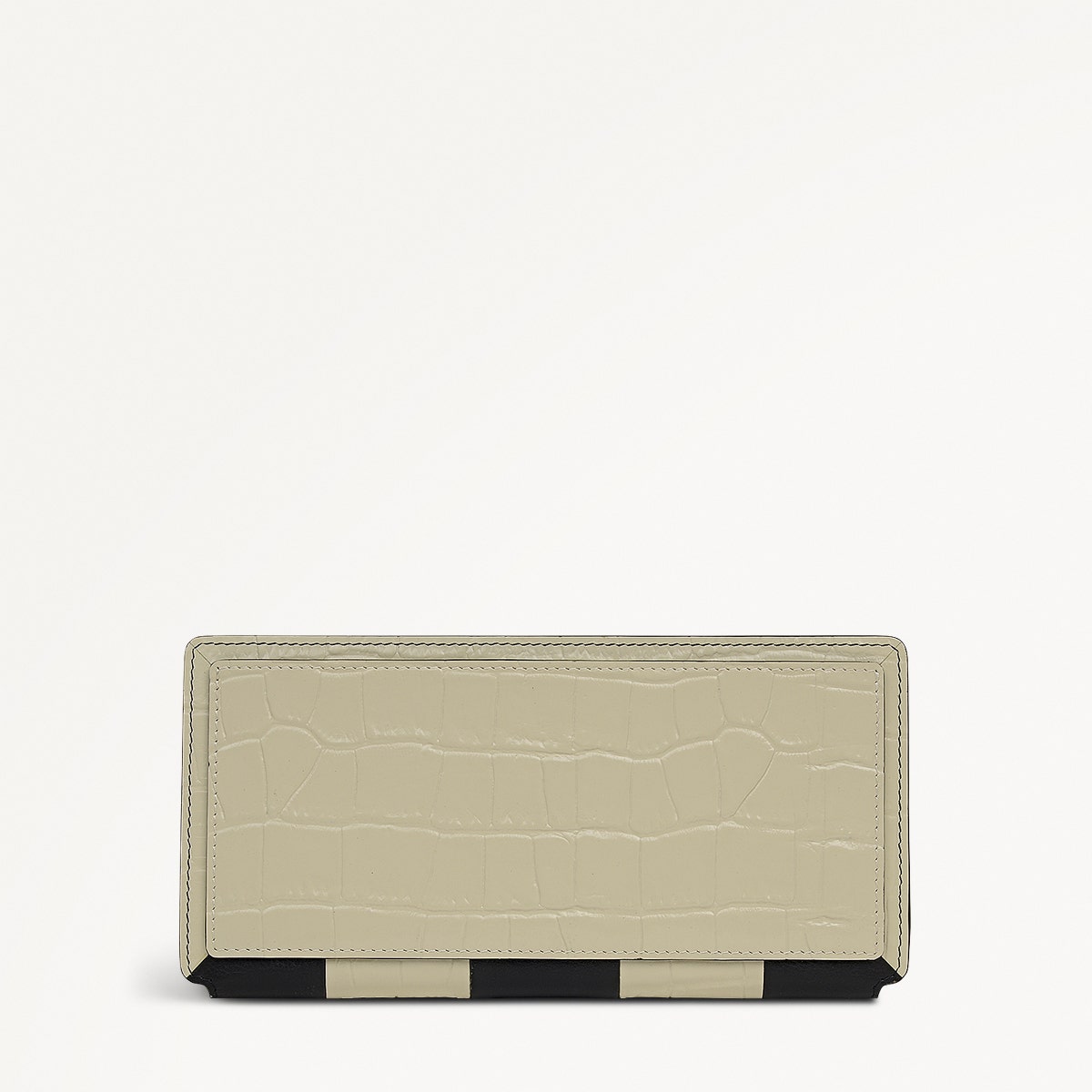 Coin Street Patchwork Large Bifold Wallet in Black - 112059