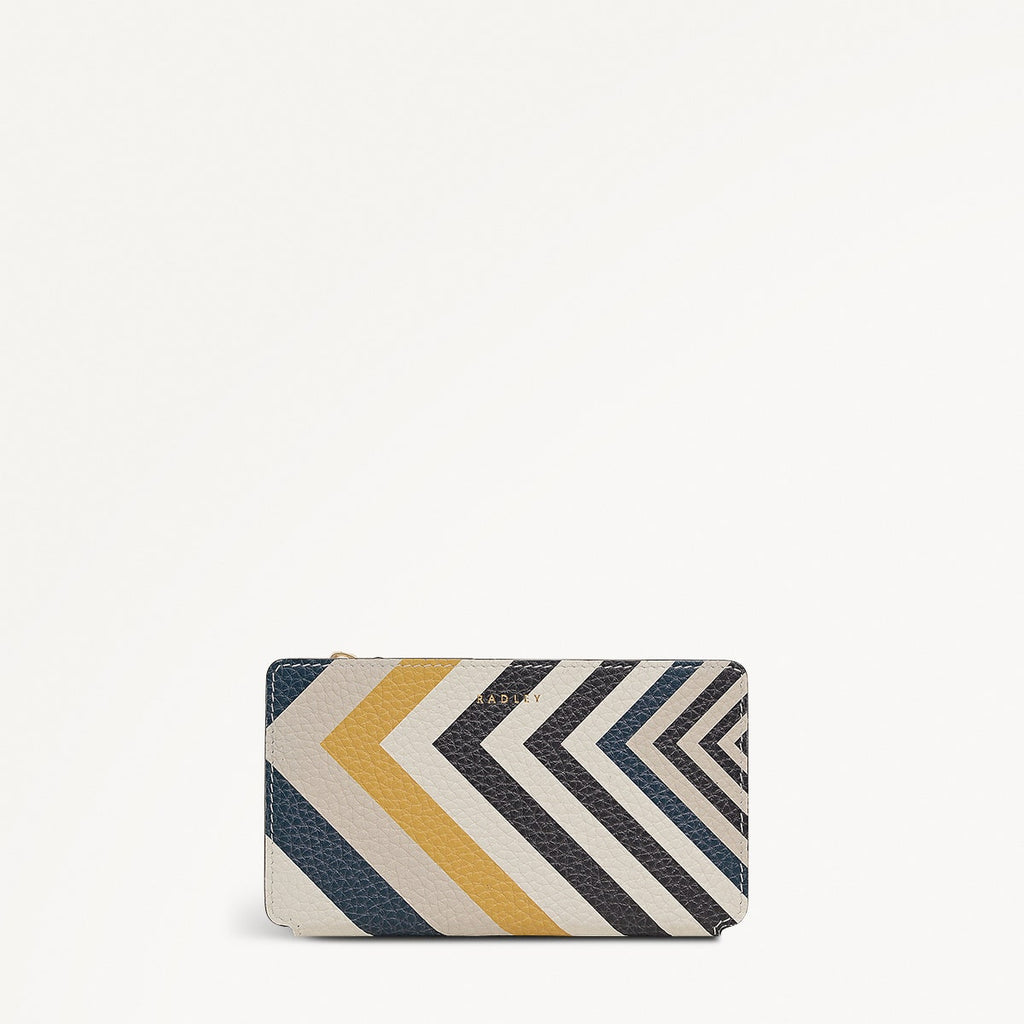 Coin Street Leather Medium Ziptop Wallet in Chalk - 112060