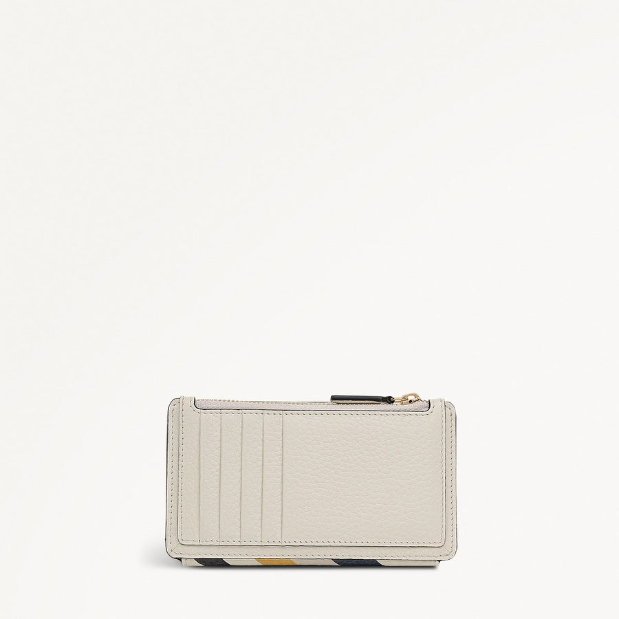 Coin Street Leather Medium Ziptop Wallet in Chalk - 112060