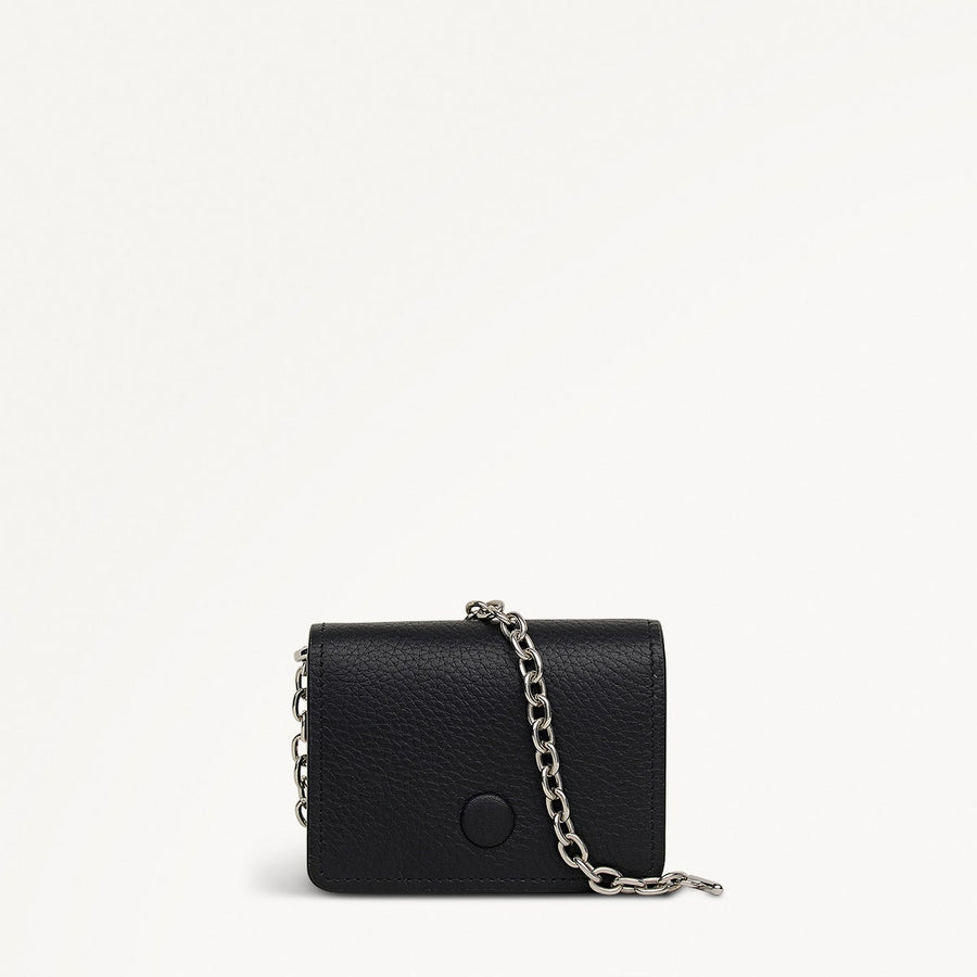 Chester Row Leather Small Card Holder in Black - 112064