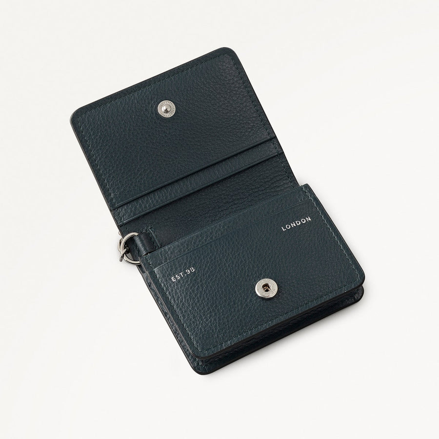 Chester Row Leather Small Card Holder in Black - 112064