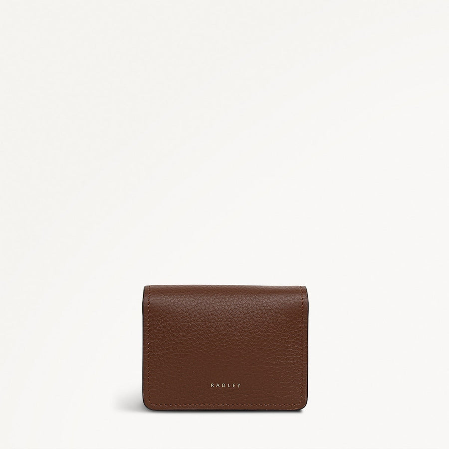 Chester Row Leather Small Card Holder in Chocolate - 112065