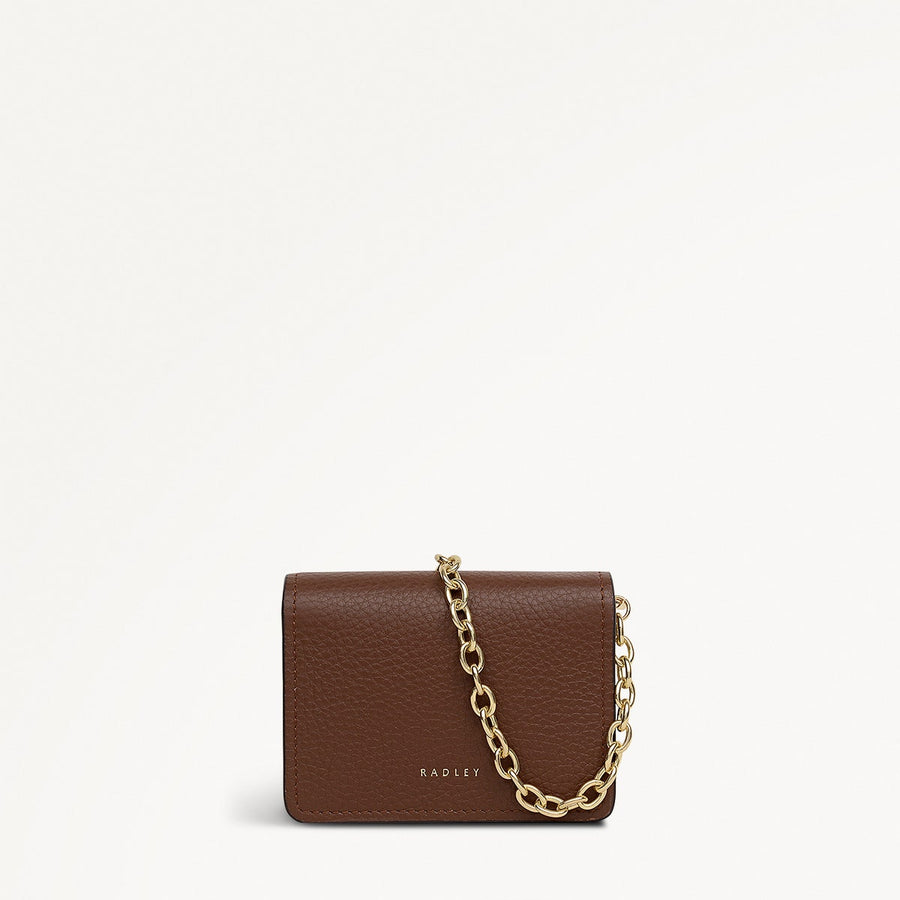 Chester Row Leather Small Card Holder in Chocolate - 112065