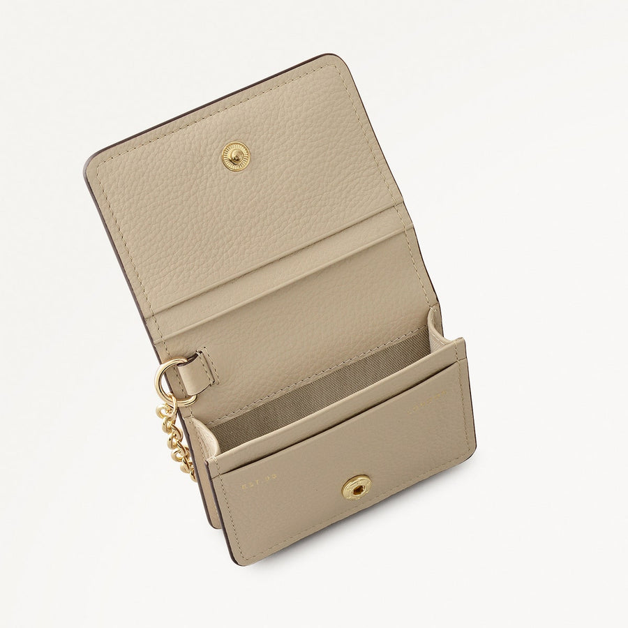 Chester Row Leather Small Card Holder in Chocolate - 112065