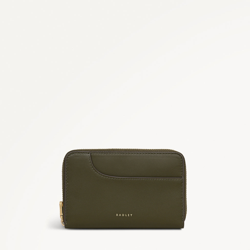 Pockets Leather Medium Zip Around Wallet in Pine Needle - 112067