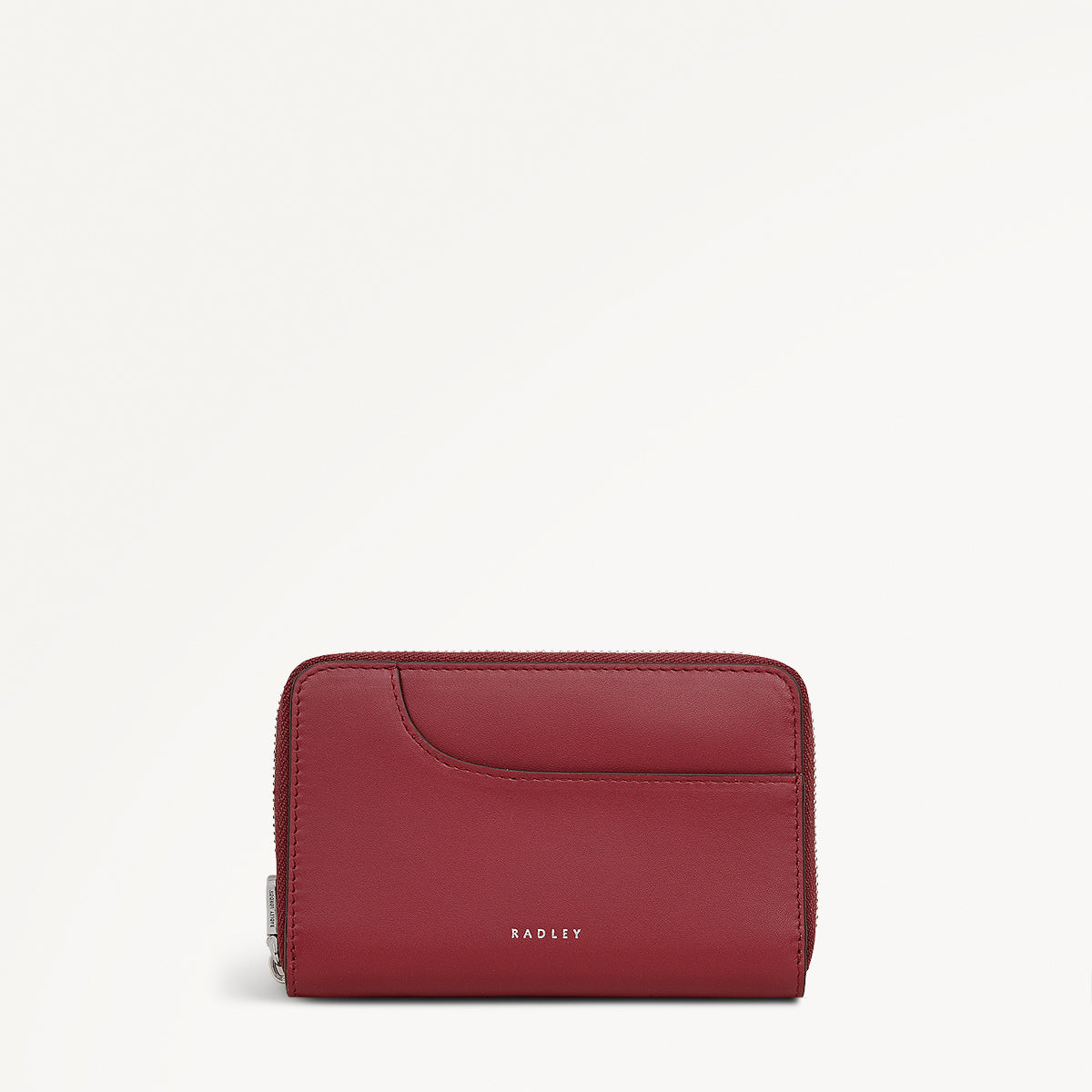 Pockets Leather Medium Zip Around Wallet in Carmine - 112069