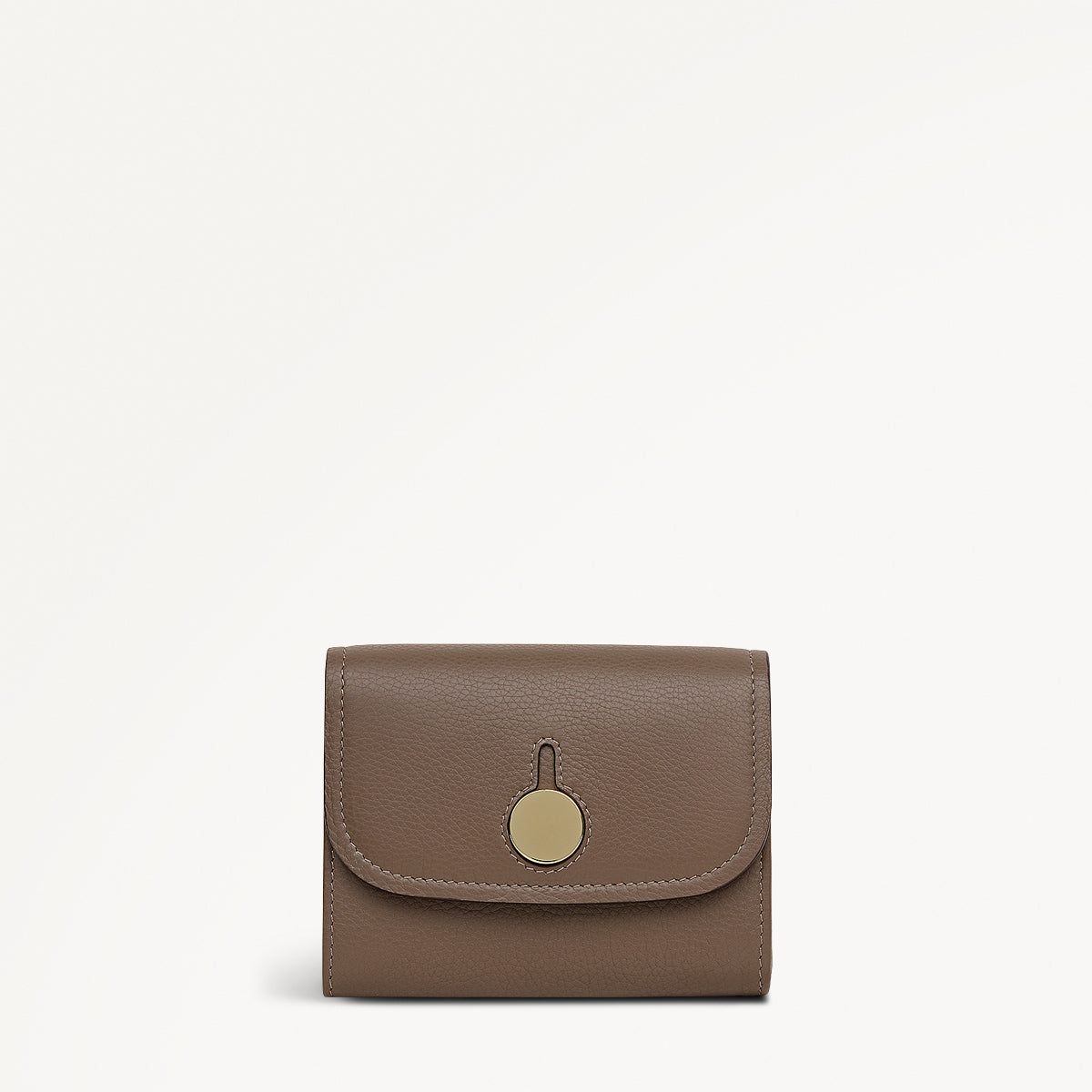 Bathurst Mews Leather Medium Flapover Wallet in Coffee - 112080