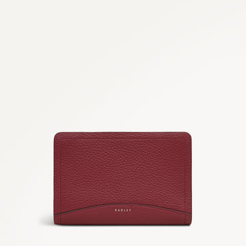 The Chancery Leather Medium Zip Around Wallet in Carmine - 112083