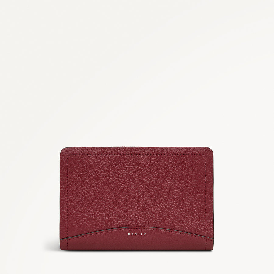 The Chancery Leather Medium Zip Around Wallet in Carmine - 112083