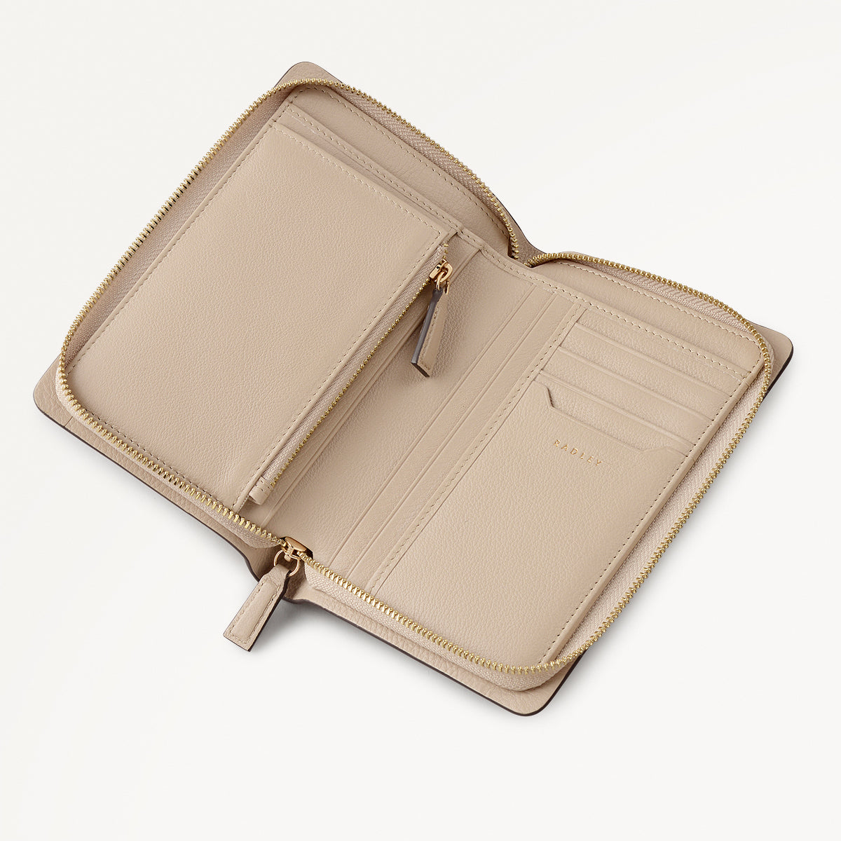 The Chancery Leather Medium Zip Around Wallet in Porcini - 112084