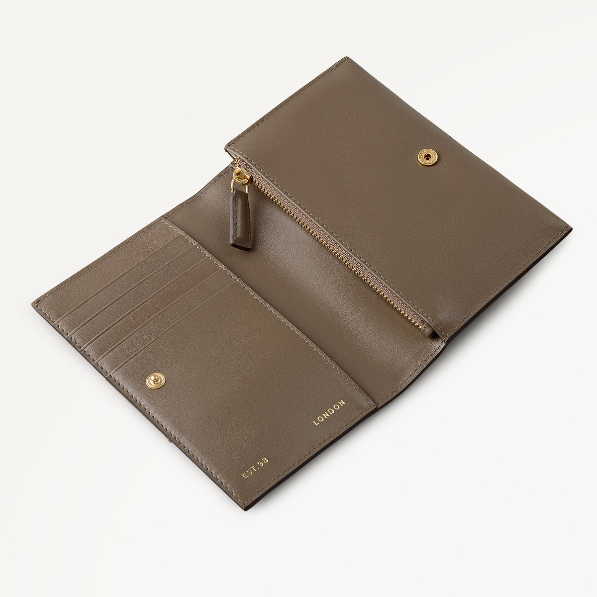 Oak Street Leather Medium Flapover Wallet in Coffee - 112088