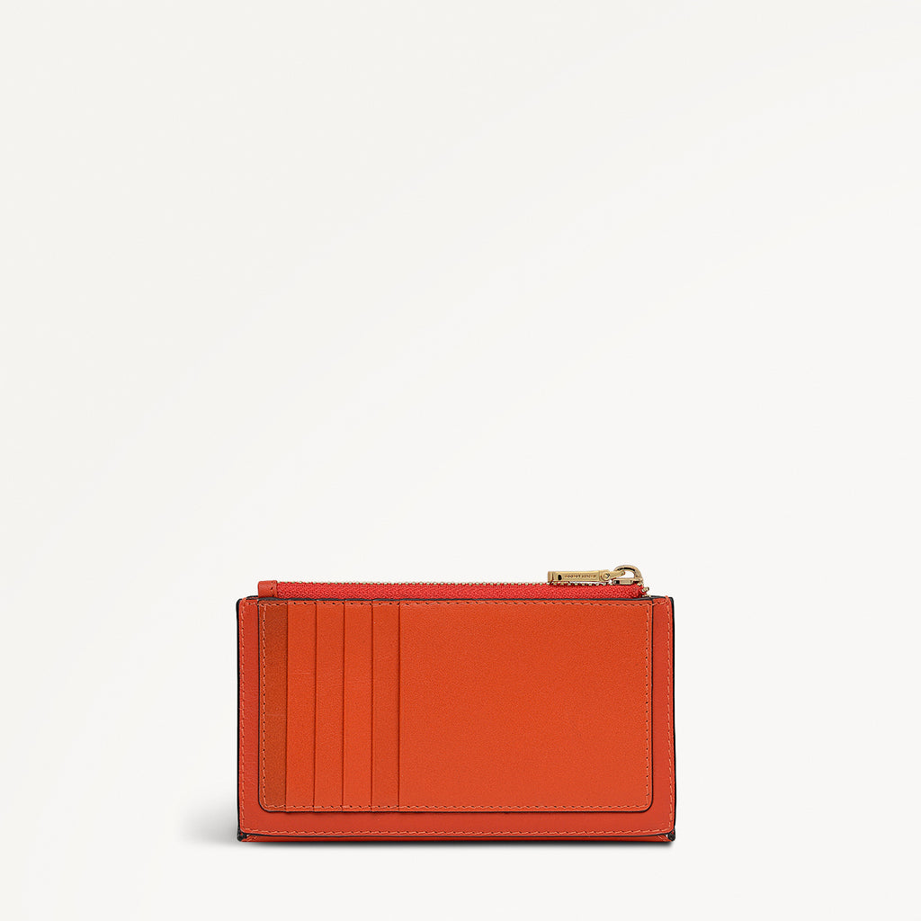Coin Street Leather Medium Ziptop Wallet in Flame - 112090