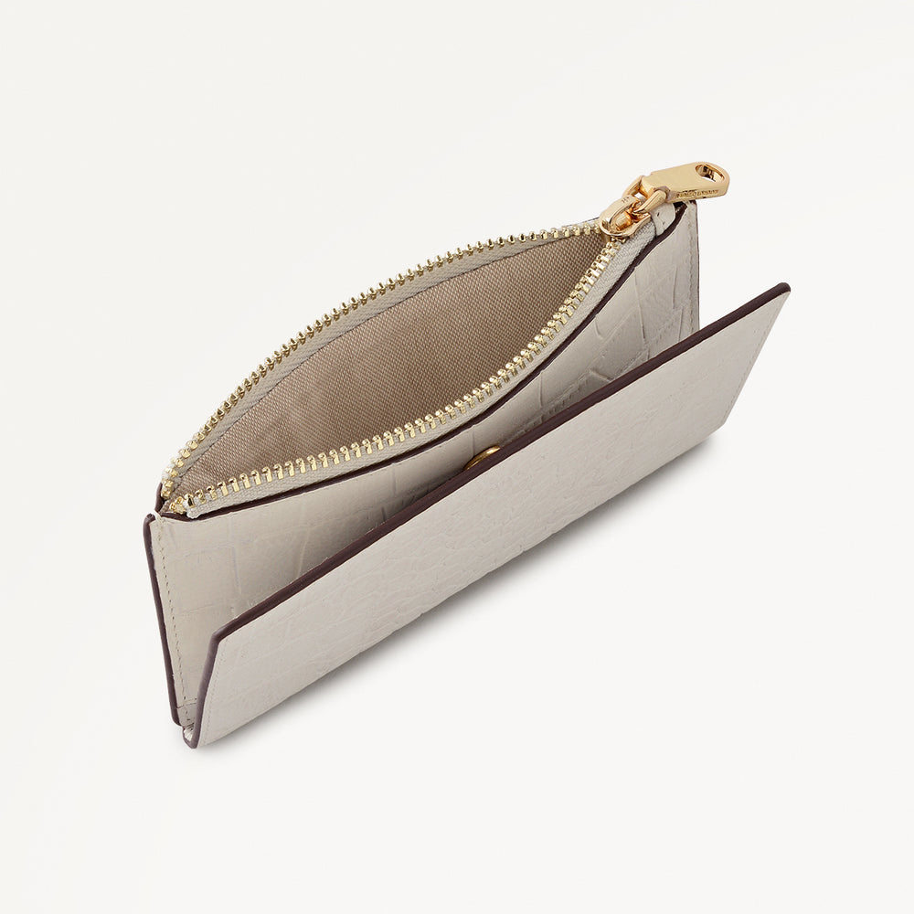 Coin Street Leather Medium Ziptop Wallet in Snow - 112091