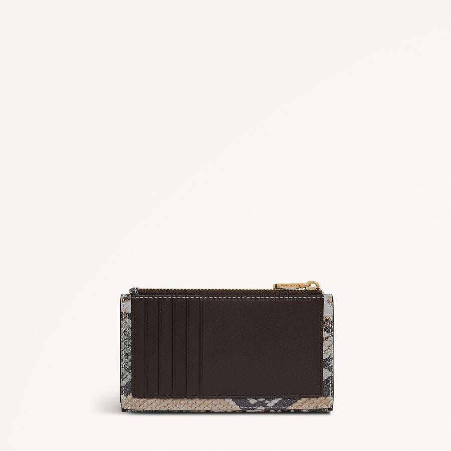 Coin Street Leather Medium Ziptop Wallet in Pine Needle - 112092