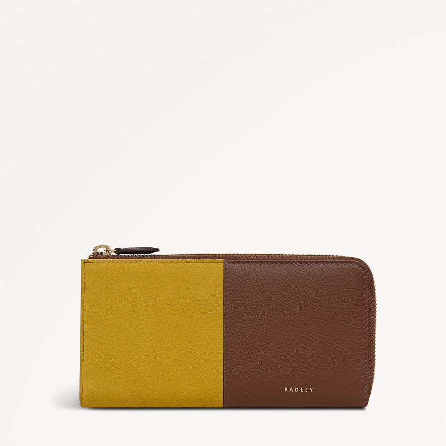 Chilworth Street Leather Large Zip Around Wallet in Ochre - 112097