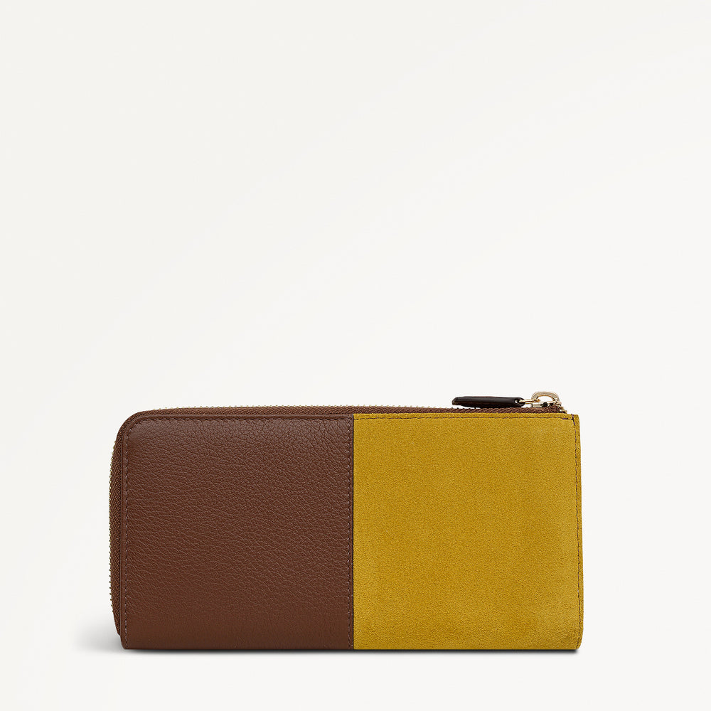 Chilworth Street Leather Large Zip Around Wallet in Ochre - 112097