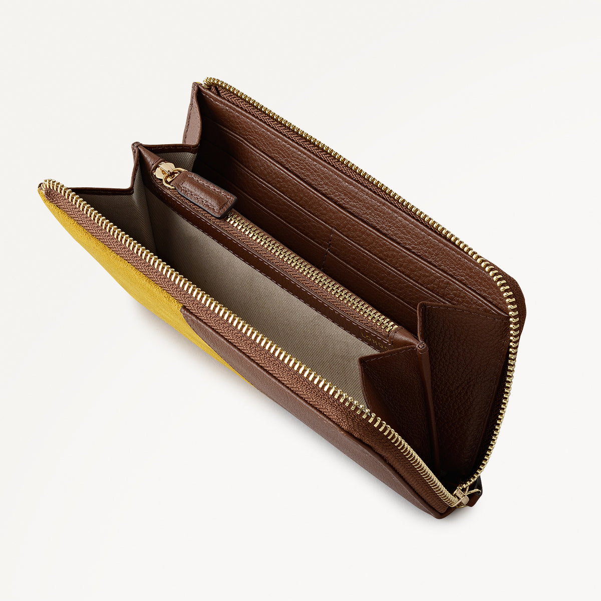Chilworth Street Leather Large Zip Around Wallet in Ochre - 112097
