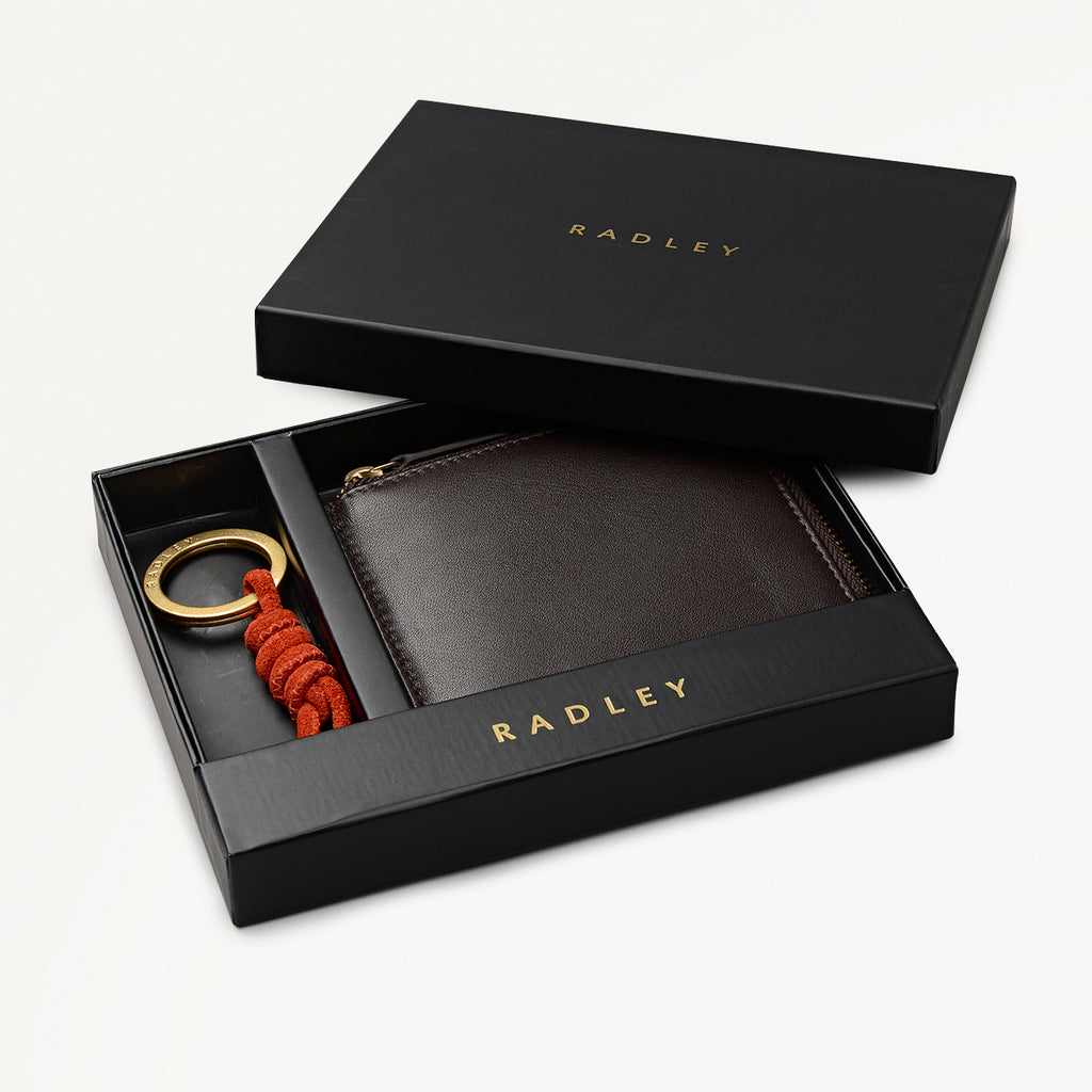 Chilworth Street Leather Medium Boxed Wallet And Keyring in Flame - 112100