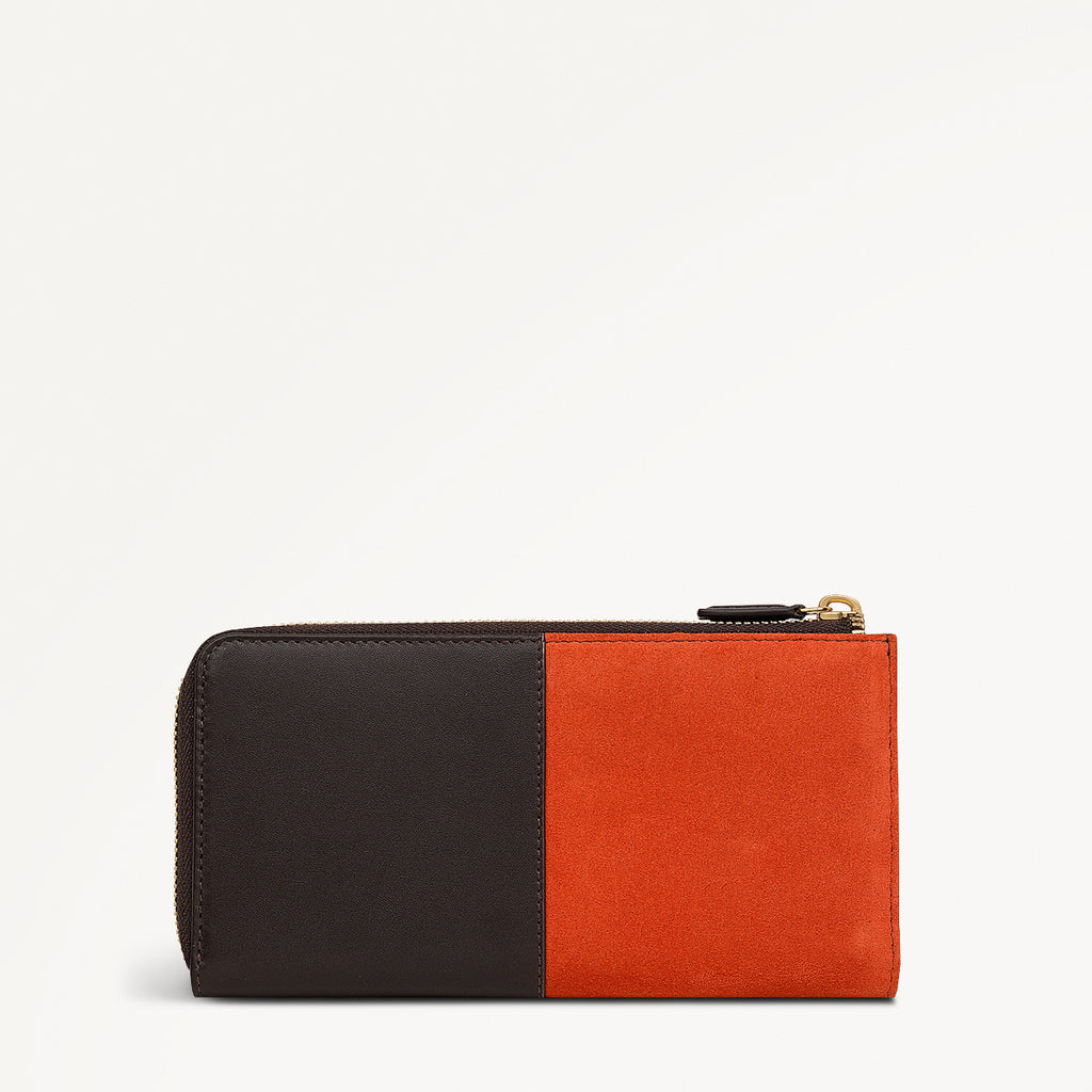 Chilworth Street Leather Large Zip Around Wallet in Flame - 112101