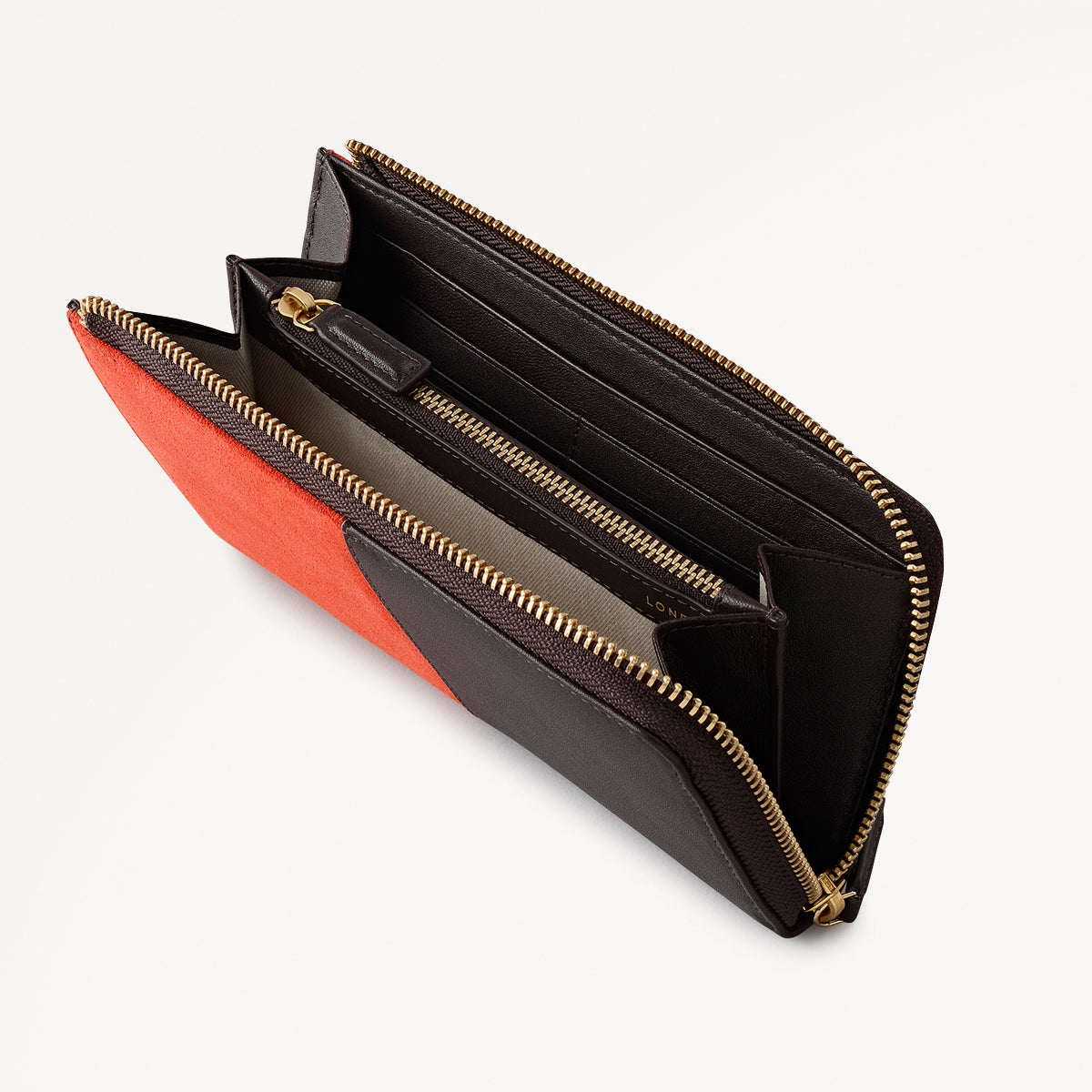 Chilworth Street Leather Large Zip Around Wallet in Flame - 112101