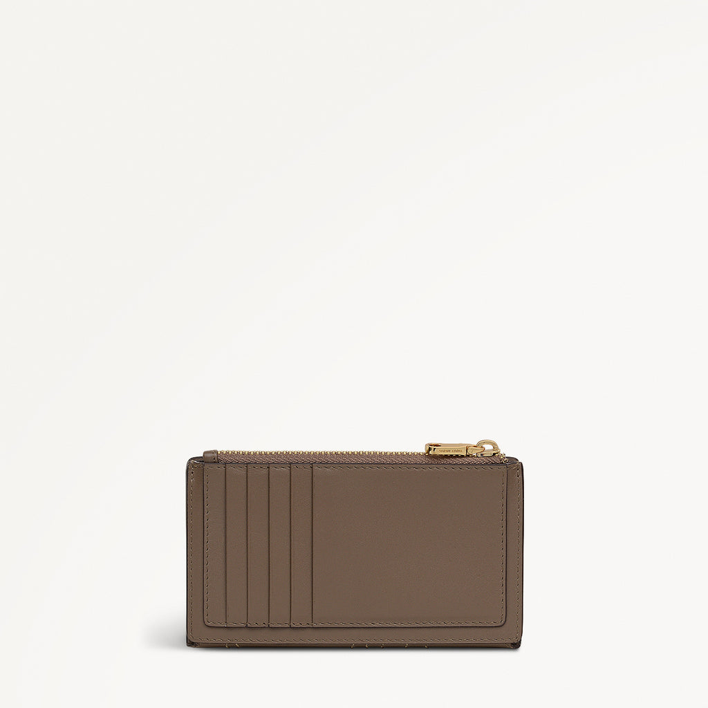 Coin Street Leather Medium Ziptop Wallet in Coffee - 112103