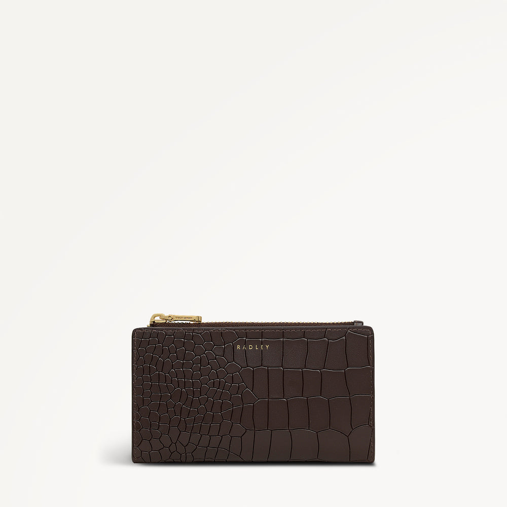Coin Street Faux Croc Medium Ziptop Wallet - RSE15002