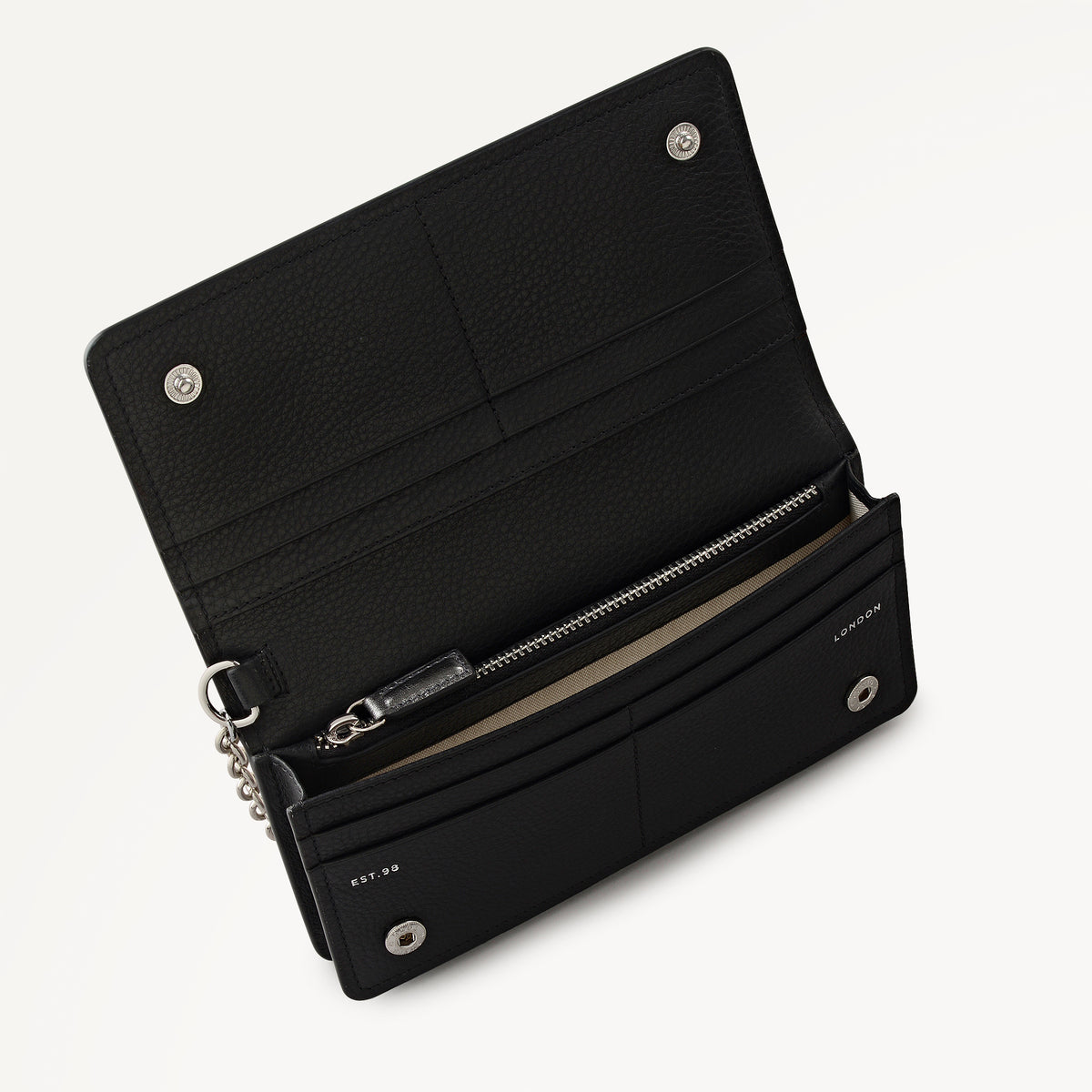 Chester Row Leather Large Bifold Wallet in Silver - 112110