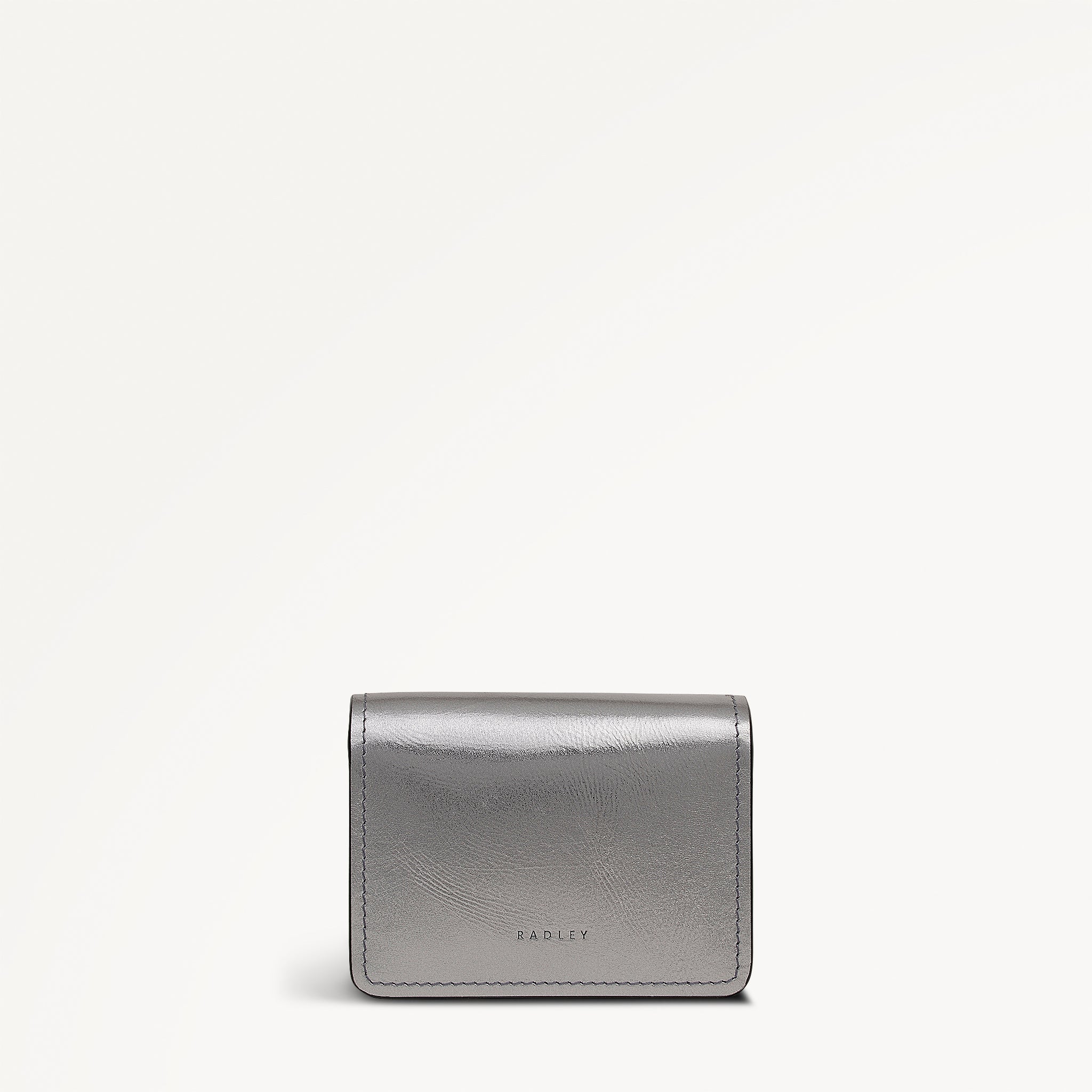 Chester Row Leather Small Card Holder in Silver - 112111