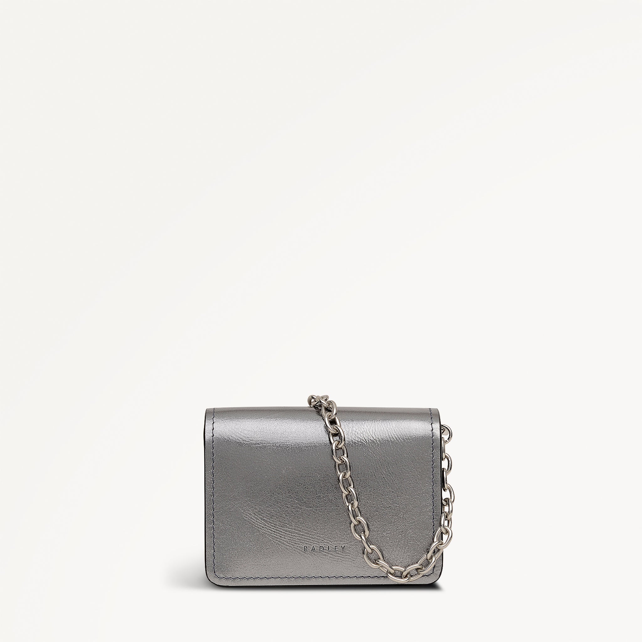 Chester Row Leather Small Card Holder in Silver - 112111