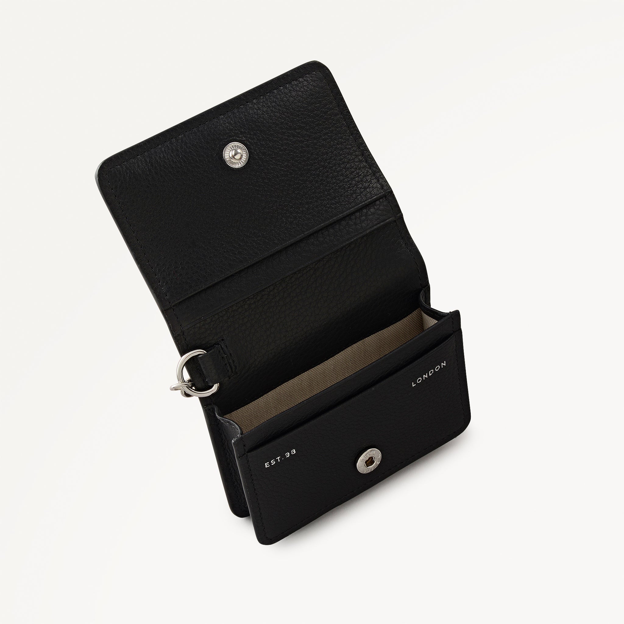 Chester Row Leather Small Card Holder in Silver - 112111