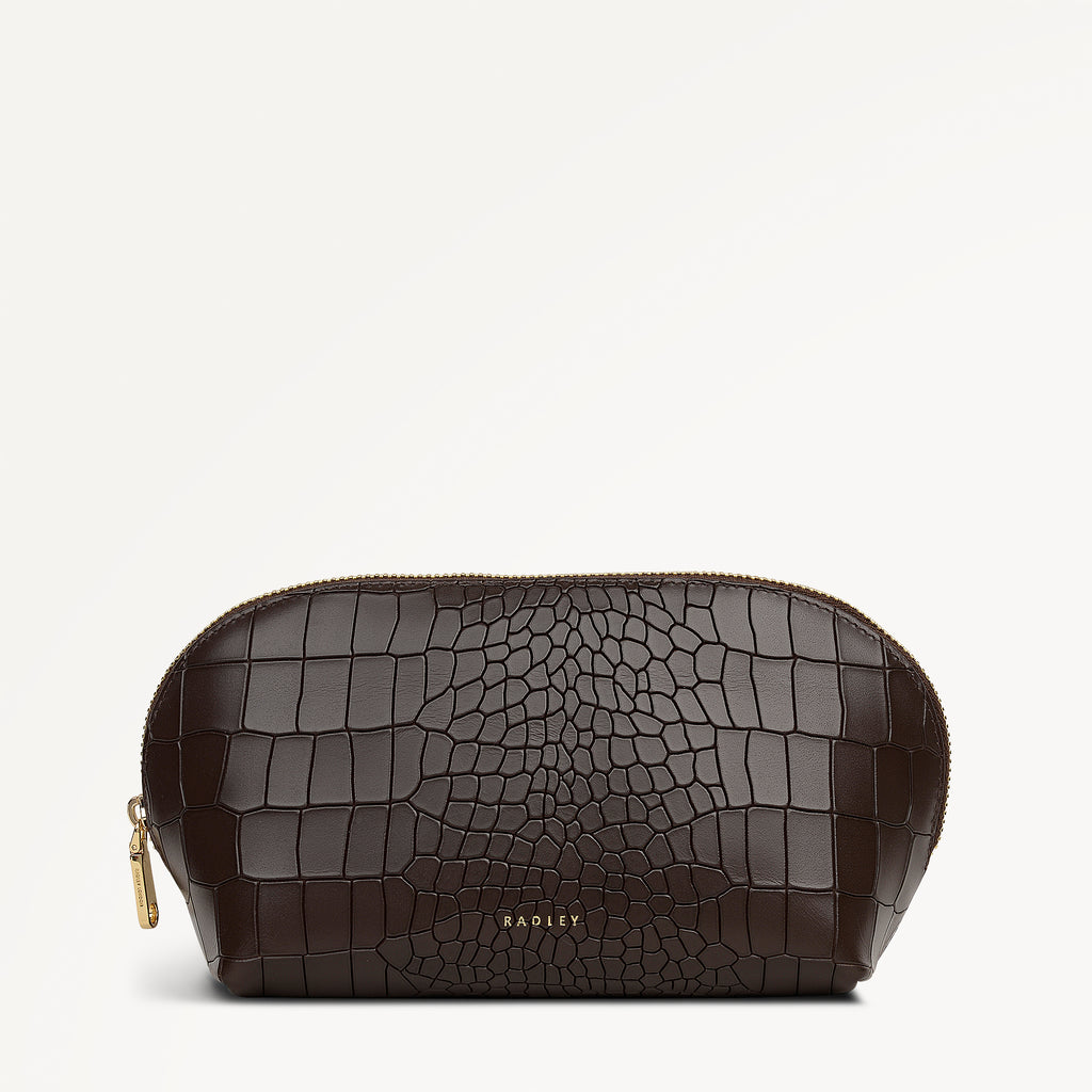 Commute Street Leather Medium  Cosmetic Pouch in Dark Oak - 112114