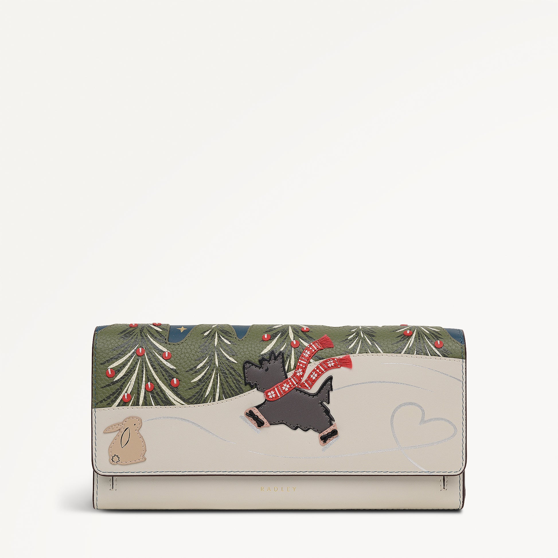 An Ice Day Leather Large Flapover Wallet in Teal - 112118