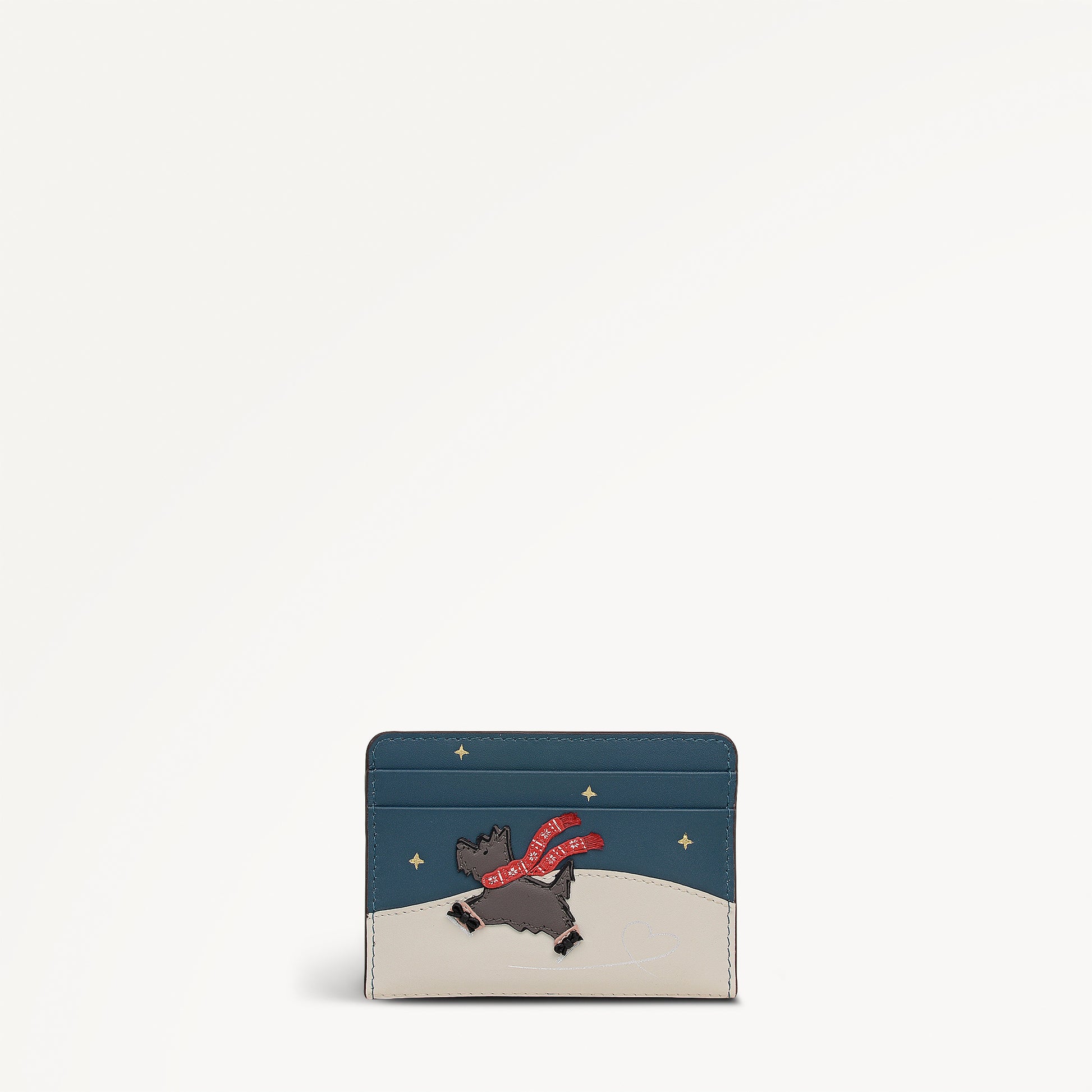 An Ice Day Leather Small  Card Holder in Teal - 112120