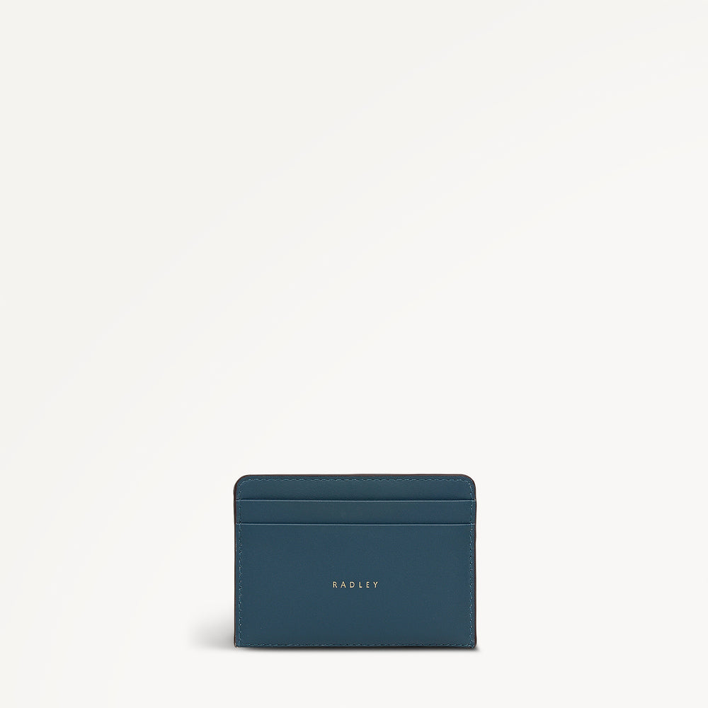 An Ice Day Leather Small Card Holder in Teal - 112120