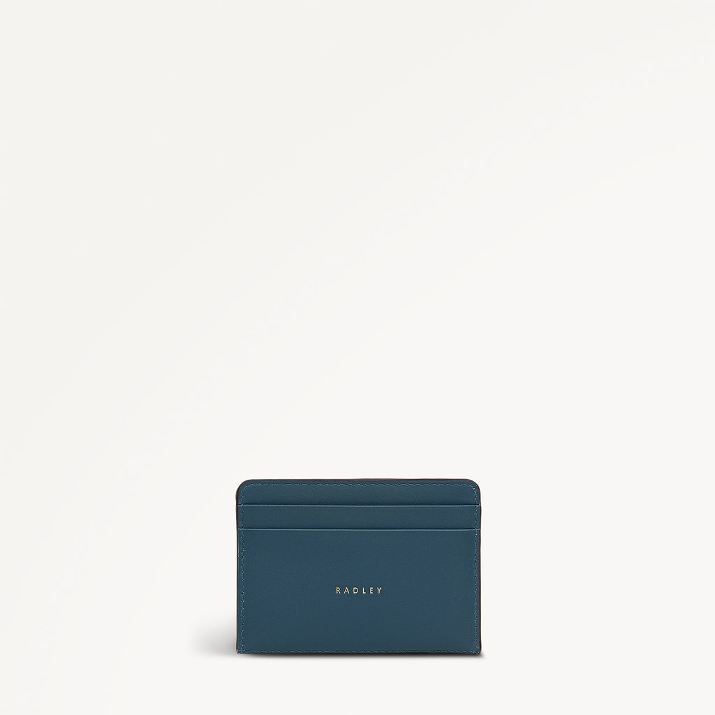 An Ice Day Leather Small  Card Holder in Teal - 112120