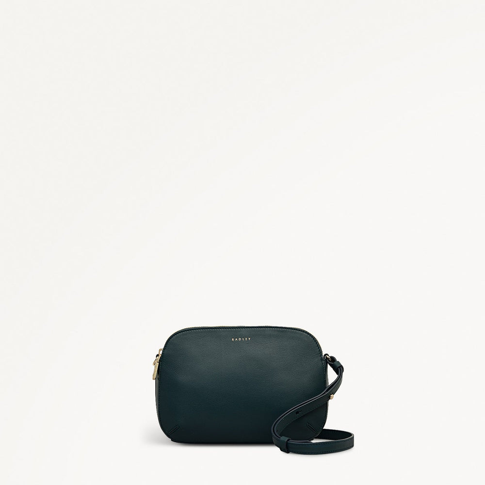 Dukes Place Leather Medium Ziptop Cross Body Bag in Teal - 112122