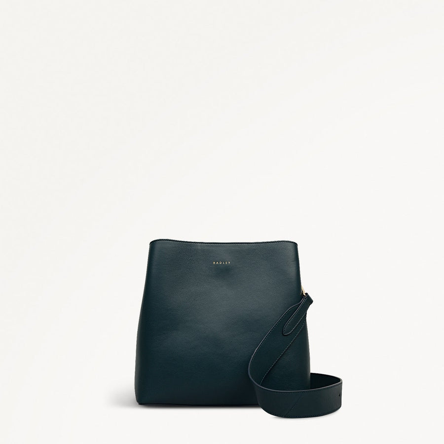 Dukes Place Leather Medium Compartment Cross Body Bag in Teal - 112124
