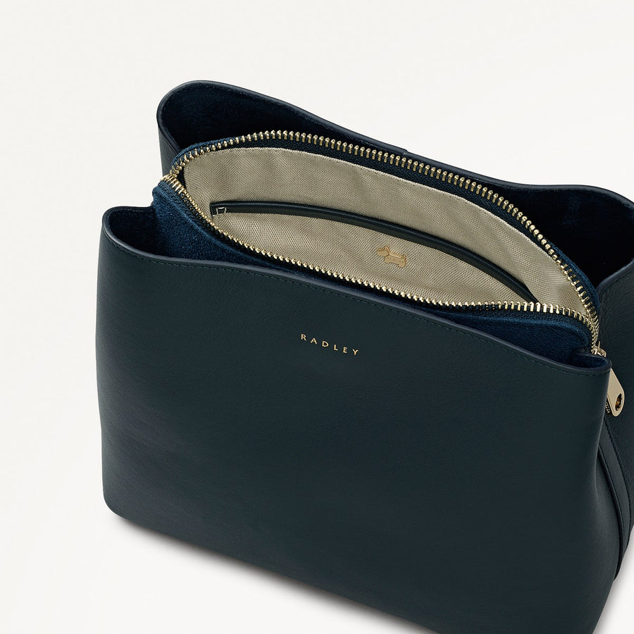 Dukes Place Leather Medium Compartment Cross Body Bag in Teal - 112124