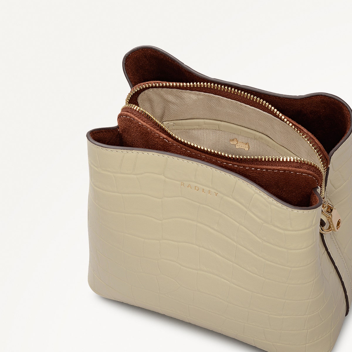 Dukes Place Leather Small Compartment Cross Body Bag in Snow - 112127