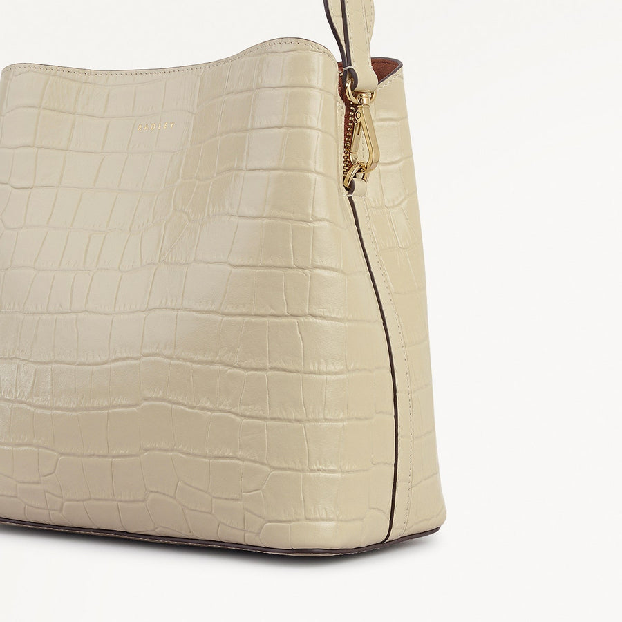 Dukes Place Leather Medium Compartment Cross Body Bag in Snow - 112128