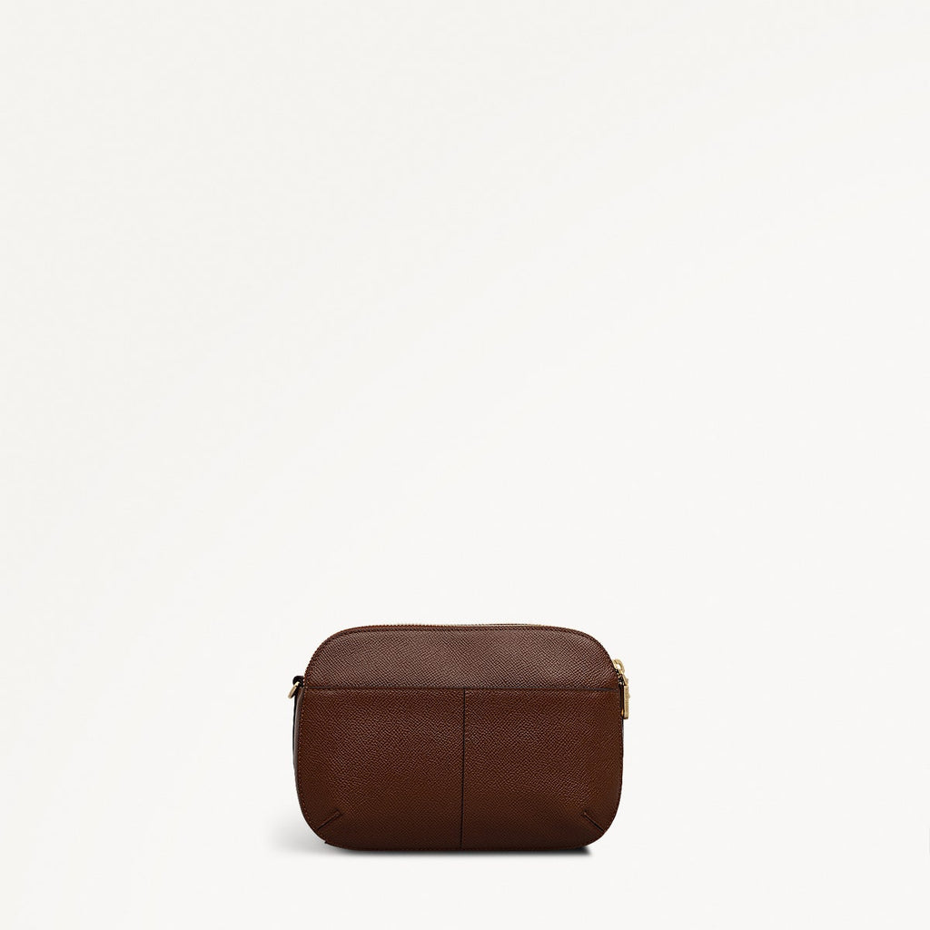 Dukes Place Texture Medium Ziptop Crossbody Bag in Chocolate - 112129