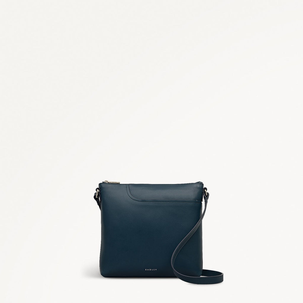 Pockets Leather Small Ziptop NS Cross Body Bag in Teal - 112138