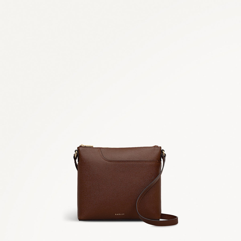 Pockets Leather Small Ziptop Ns Cross Body Bag in Chocolate - 112142