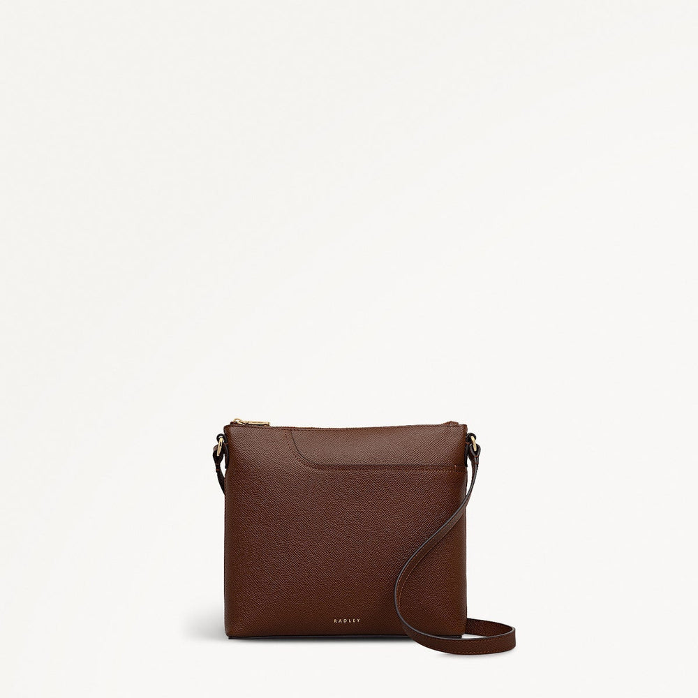Pockets Leather Small Ziptop Ns Cross Body Bag in Chocolate - 112142