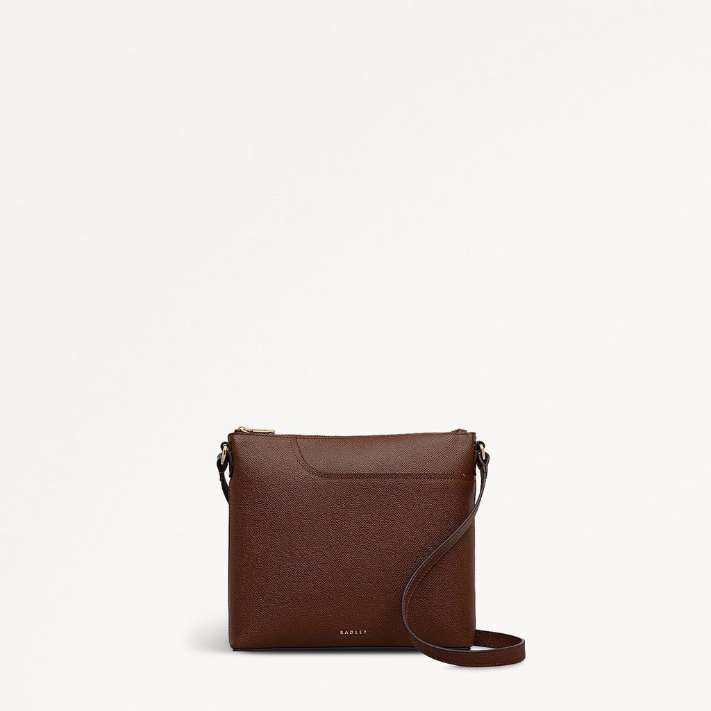 Pockets Leather Small Ziptop Ns Cross Body Bag in Chocolate - 112142