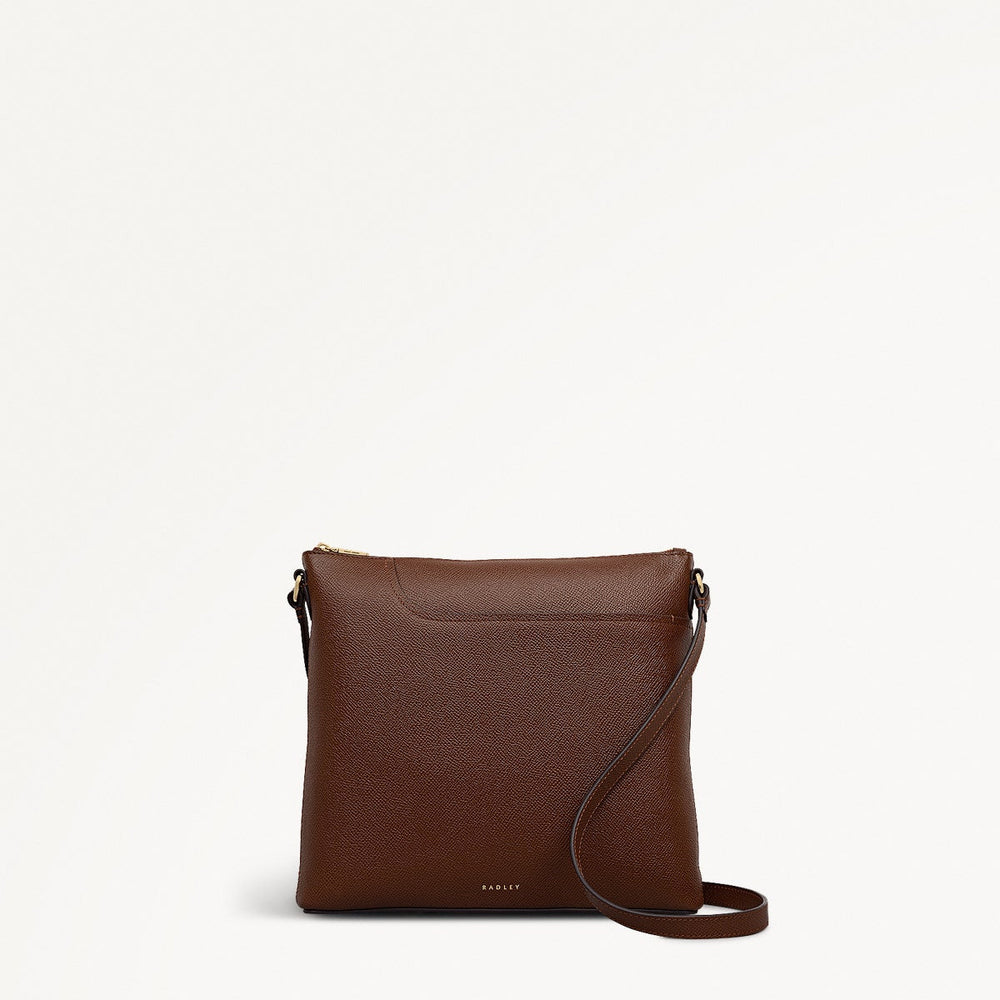 Pockets Leather Large Ziptop Ns Cross Body Bag in Chocolate - 112143