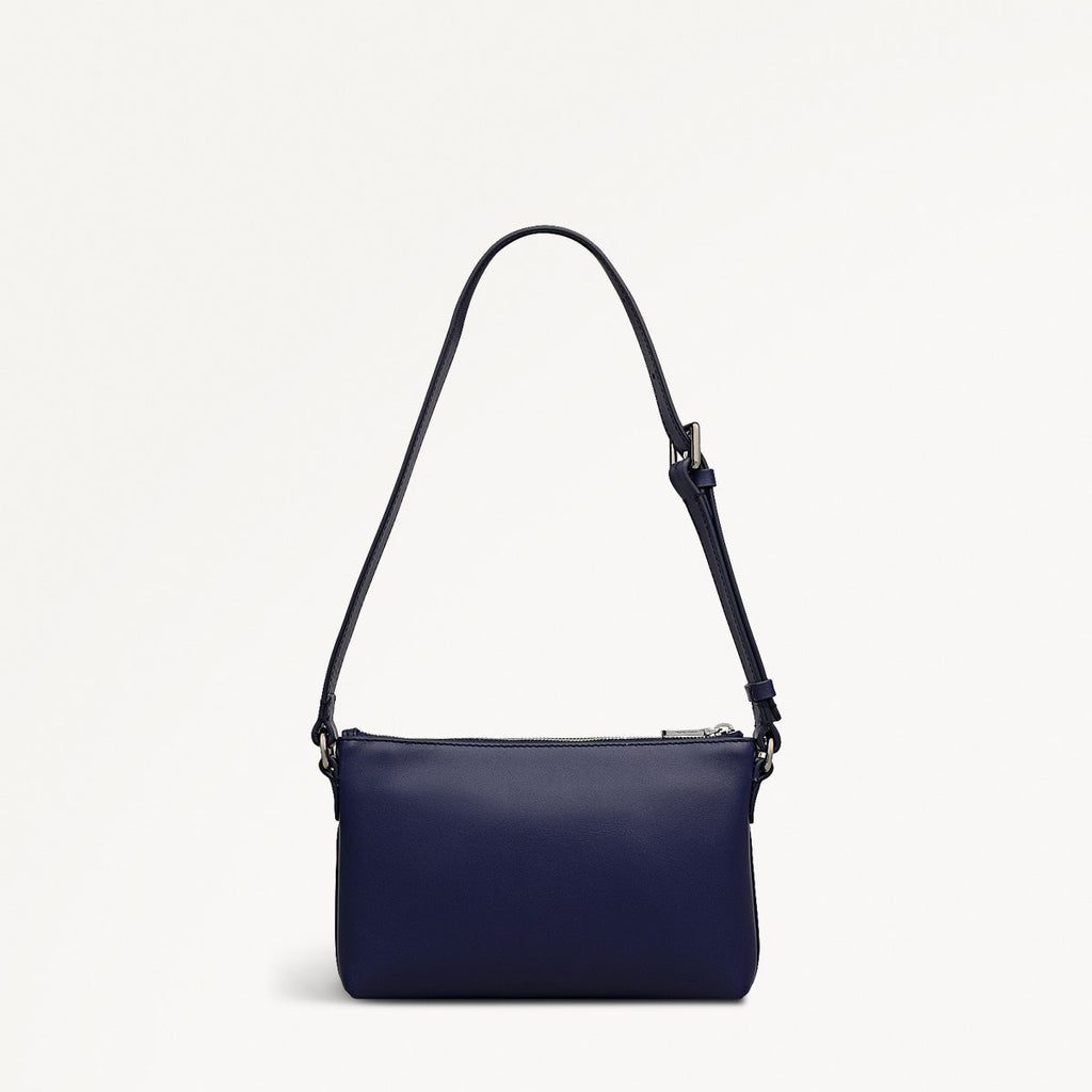 Pockets Leather Mini Ziptop Ew Shoulder Bag in Evenfall - 112148
