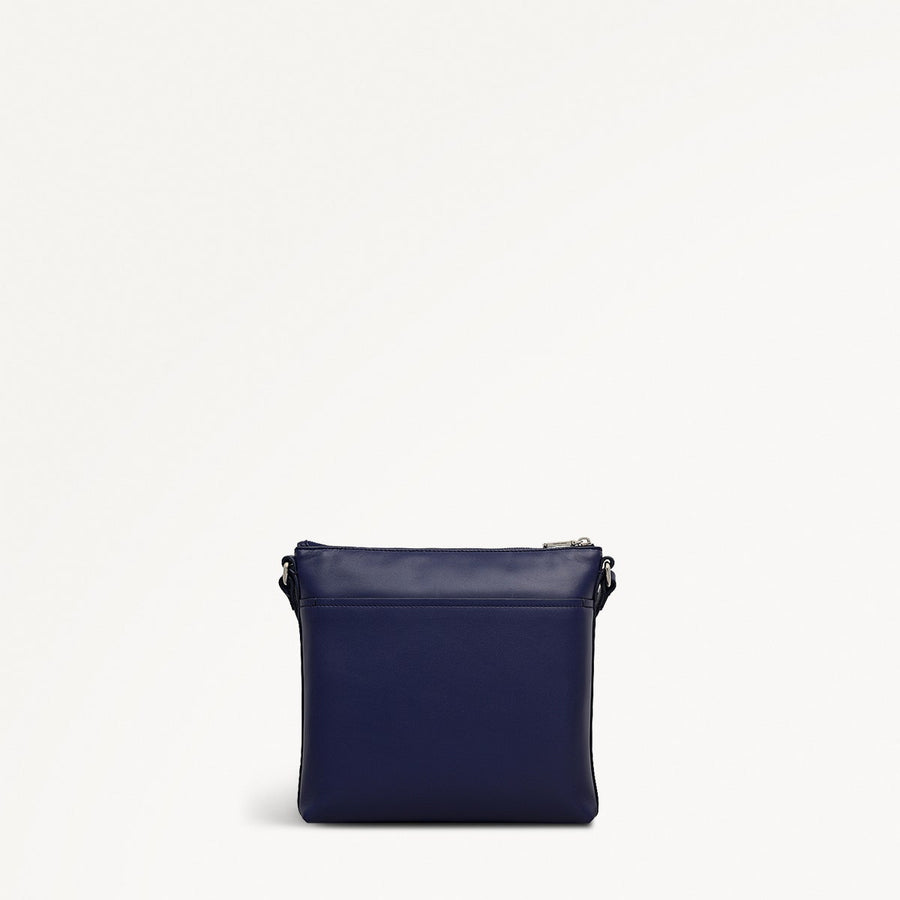 Pockets Leather Small Ziptop NS Cross Body Bag in Evenfall - 112150