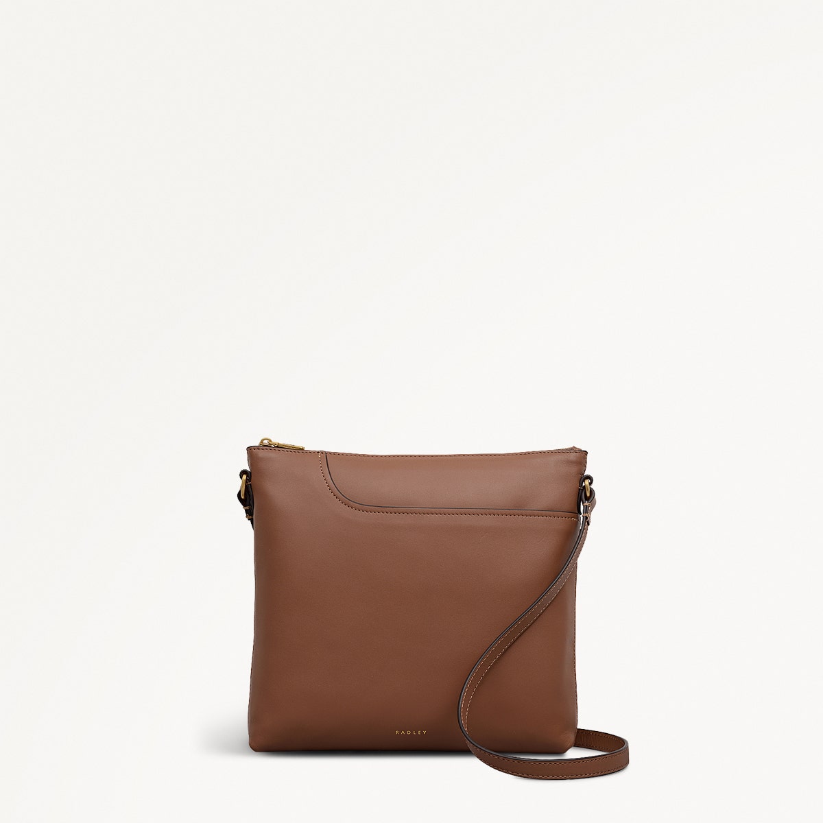 Pockets Large Ziptop NS Crossbody Bag in Saddle - 112155